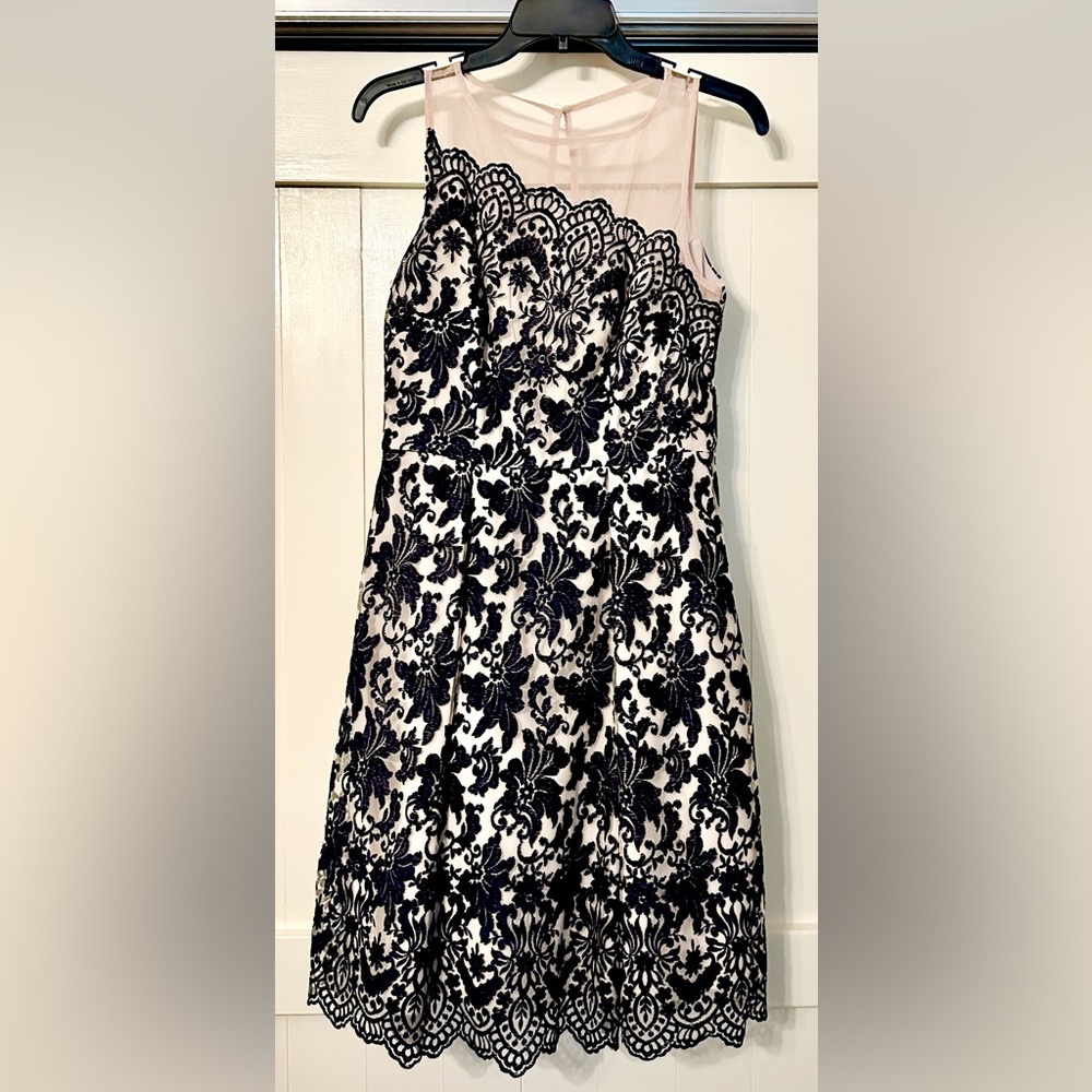 Navy Blue Embroidered Dress